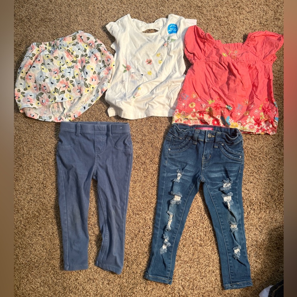 Bundle of 2T Clothes - 2 shirts, 2 jeans and a skirt